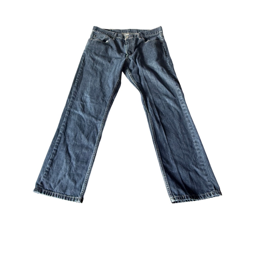 Levis 559 Relaxed Straight Leg Dark Wash Blue Denim Jeans Mens 36x32